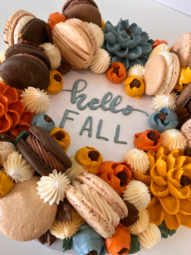 Hello Fall Macaron wreath(Gluten Free option available)