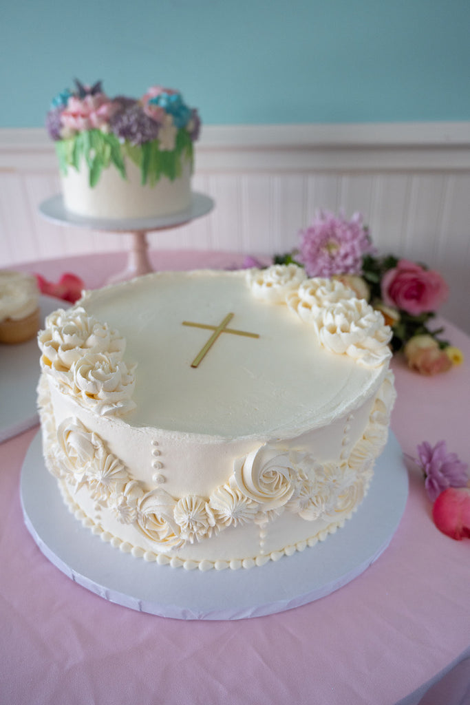 Simply Sweet Religious-White Floral Swag