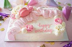 Pretty in Pink party Sheet cake