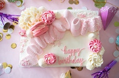 Pretty in Pink party Sheet cake
