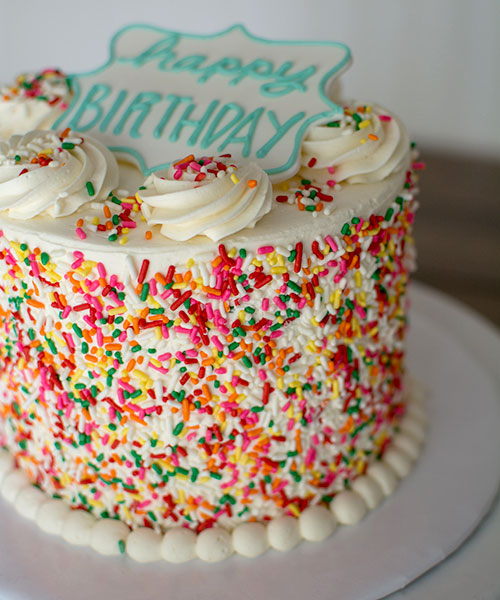 Rainbow Sprinkle Celebration Sheet Cake