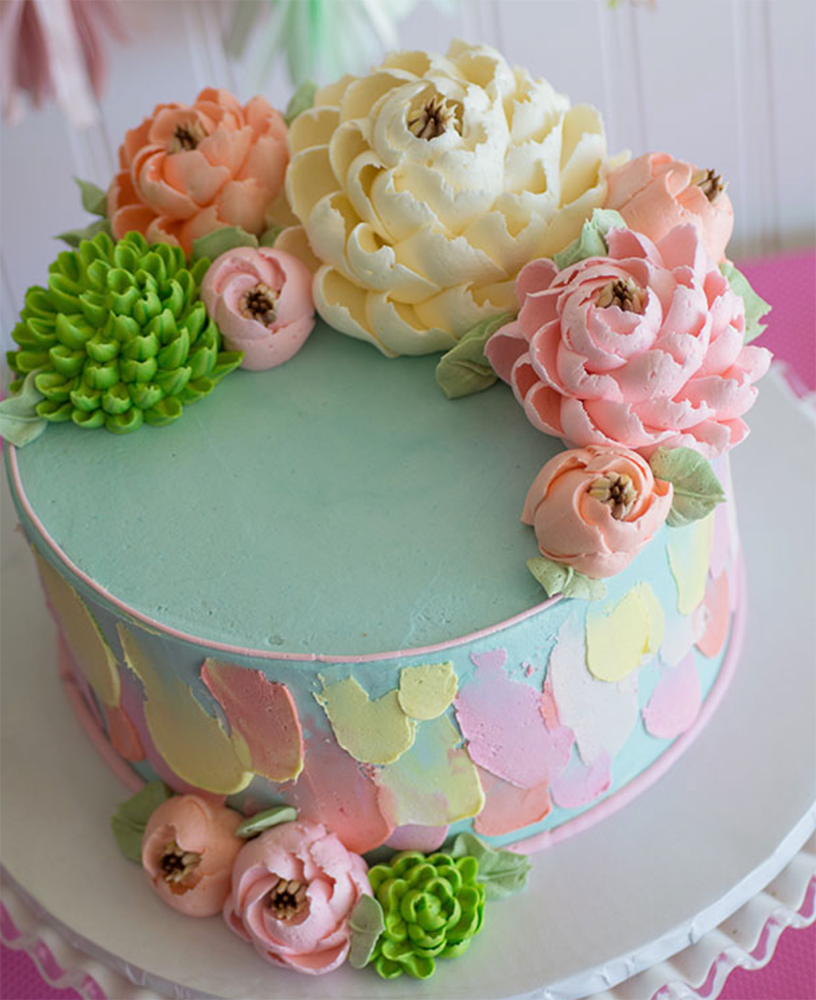 Classic Brushstrokes Cake