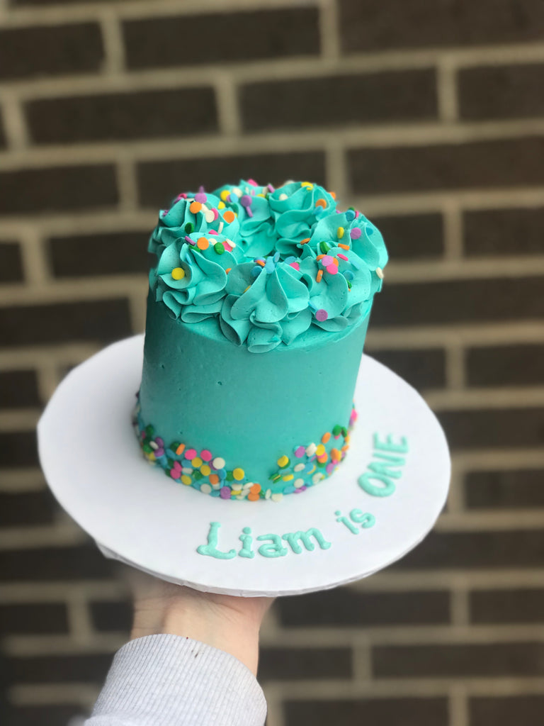 4" Smash Cake- Tiffany Confetti