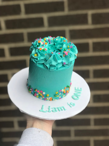 4" Smash Cake- Tiffany Confetti