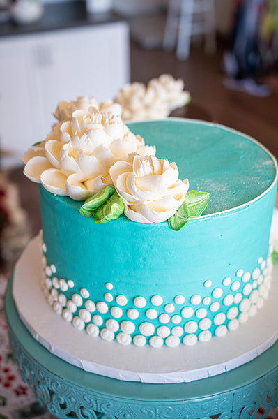 Simply Sweet Blue Confetti – White Flower