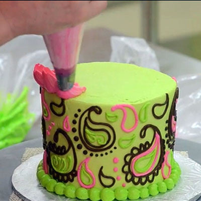 White Flower Cake Piping Designs Tutorial - Main Image