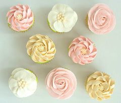 Cream and Blush Cupcakes (QTY 12)