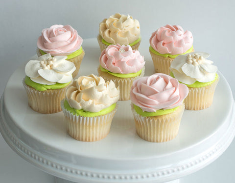 Cream and Blush Cupcakes (QTY 12)