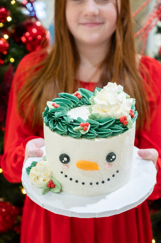 Feature Holiday Cake-Boho Snowman