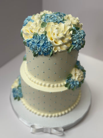 2 Tier Blue Hydrangea