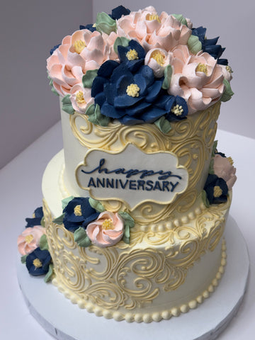 2 Tier Navy and Blush