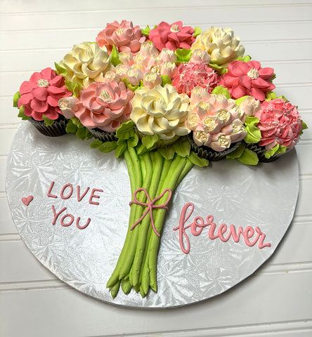 February 7th (Friday) 5:00pm-6:30pm   Floral Cupcake Bouquet with Message Class