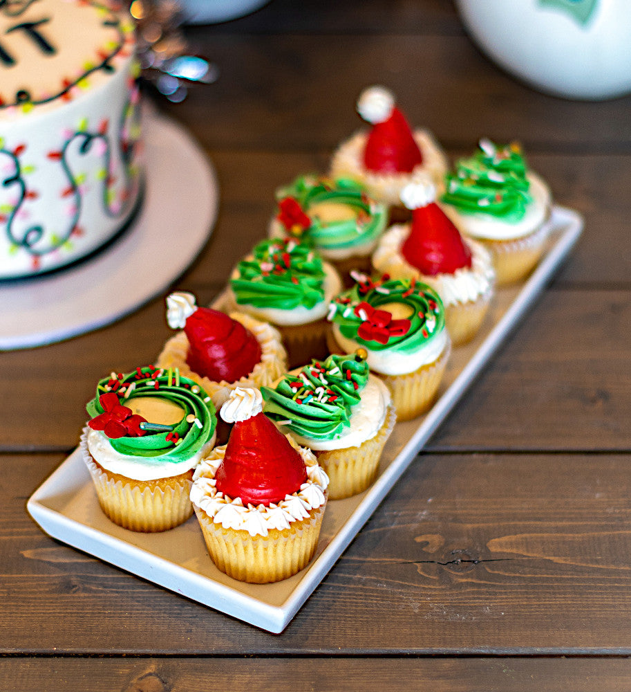 GLUTEN FREE Festive Red & Green Cupcakes set of 6
