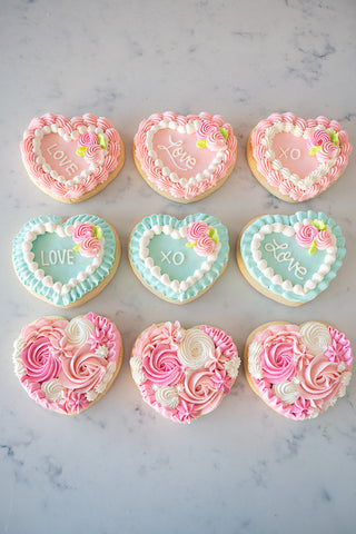 Vintage Valentines Cookies Set of 6