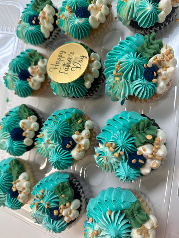 Father's Day Blue and Gold cupcakes Dozen