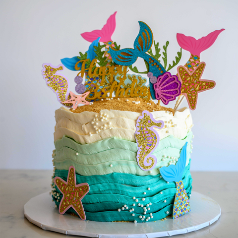 Classic Mermaid Waves Cake