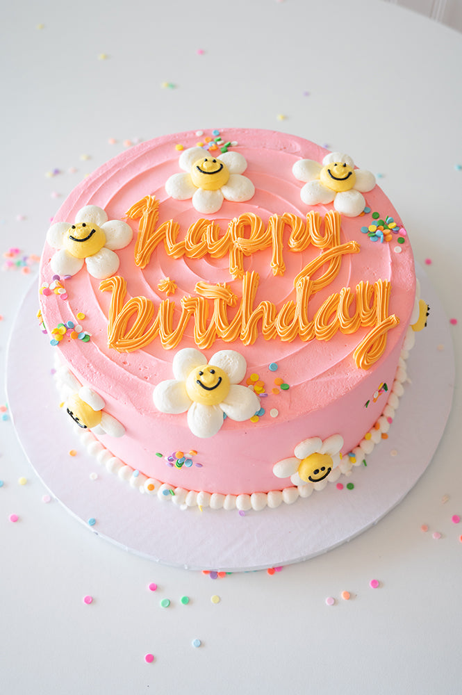 Minimalist Style Daisy Cake – iCake | Custom Birthday Cakes Shop Melbourne
