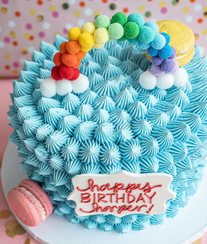 Simply Sweet Blue Puff- Rainbow